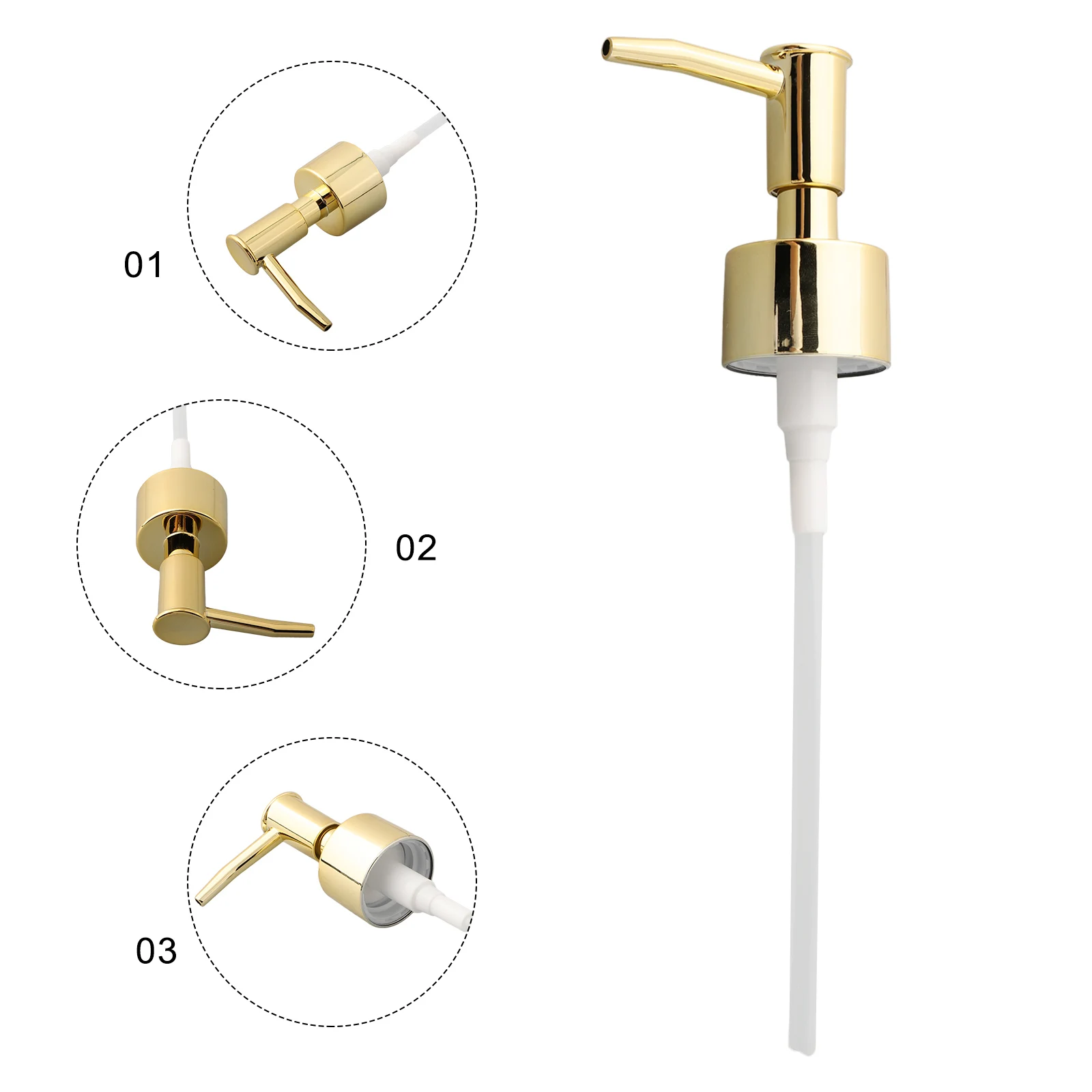 Dispenser Pump Head for 28/400 Bottles with 11cm Tube for Effective Use of Thick Formulas Like Body Butter and Cleansing Oil