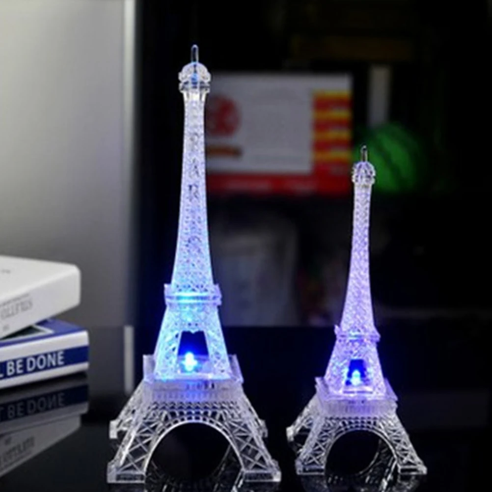 

2pcs Eiffel Tower Night Light Golden Mini LED Desk Decor Gift Party Room Atmosphere Small Night Light