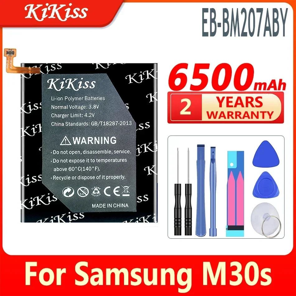 KiKiss Battery For SAMSUNG Galaxy M30s SM-M3070 M3070 M21 M31 M215 EB-BM207ABY Batteries