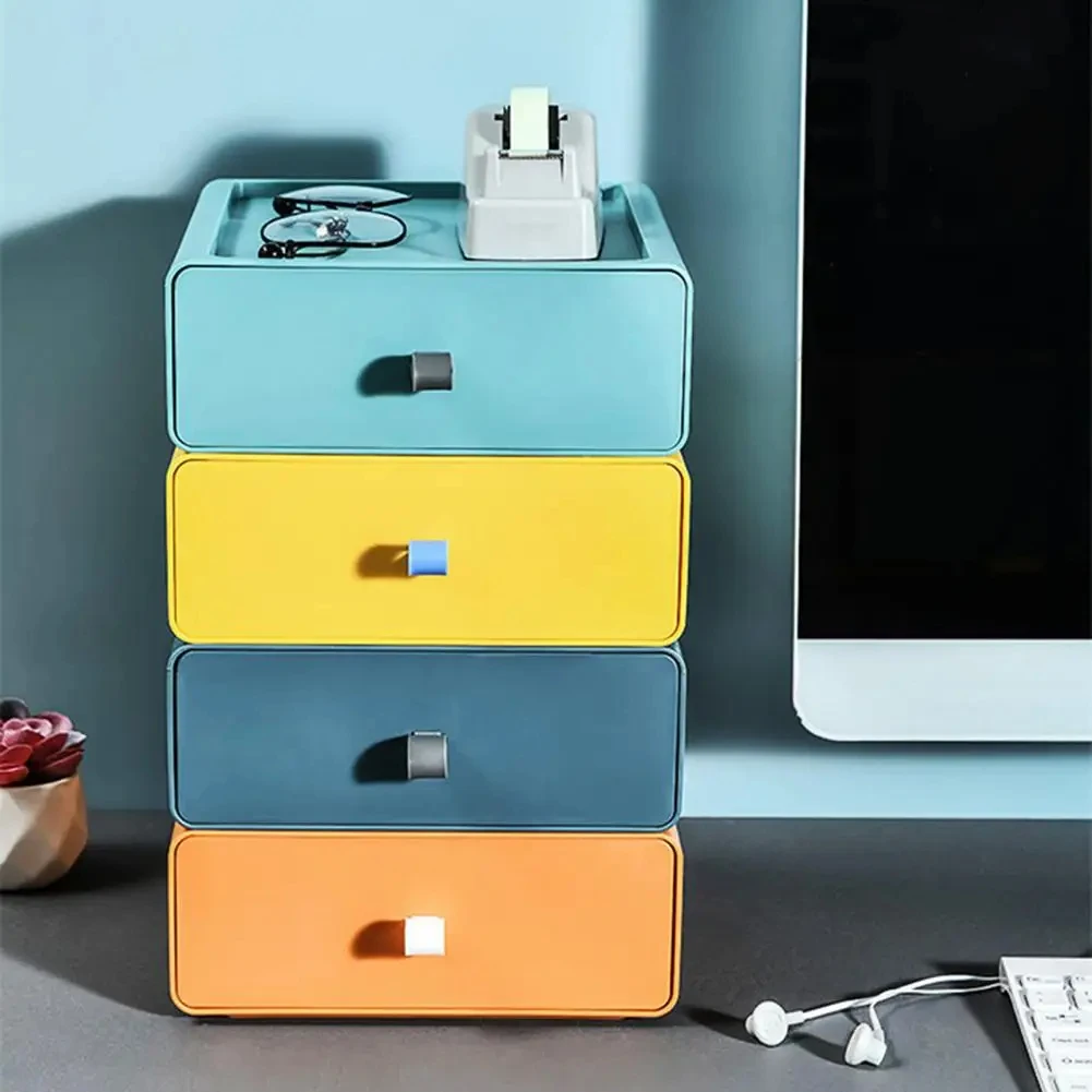 Stackable Dustproof Storage Box Desktop Drawer Storage Box Large Capacity Stationery Sundries Organizer for School Office