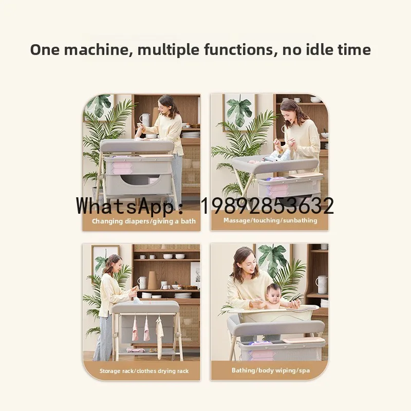 طاولة العناية بالطفل، طاولة تغيير الحمام لحديثي الولادة، طاولة تدليك تعمل باللمس، قابلة للطي ومتعددة الوظائف #2