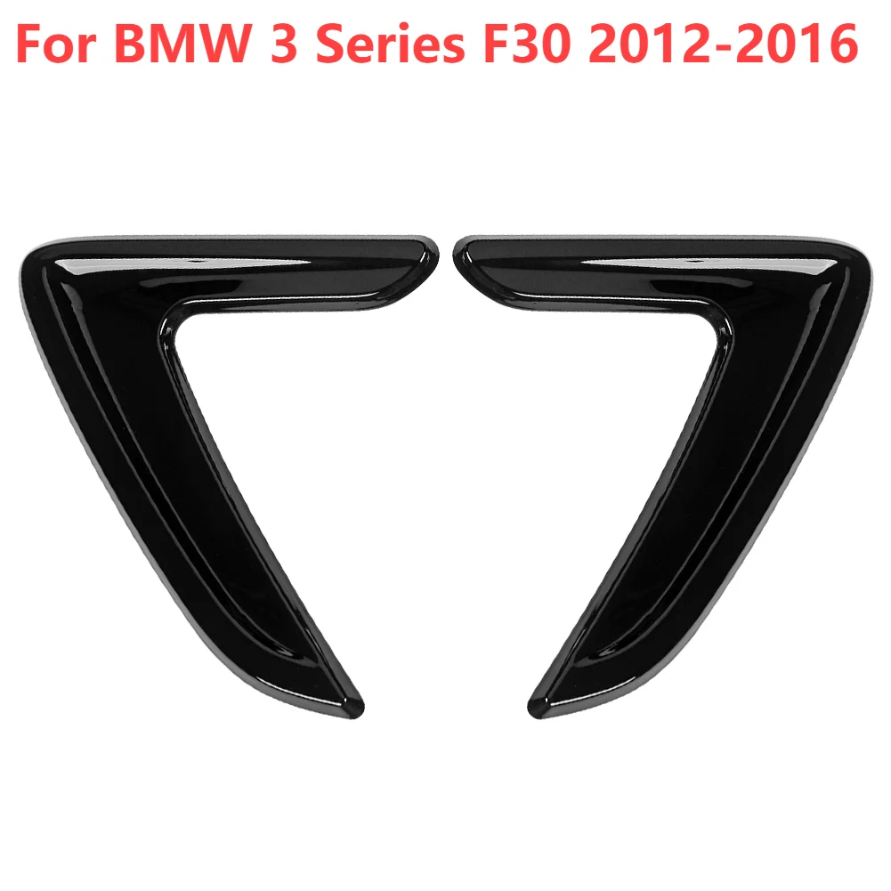 1 Pair For BMW 3 Series F30 2012-2016 Black ABS Car Side Vent Cover Decorative Fender Stickers Auto Replacement Parts