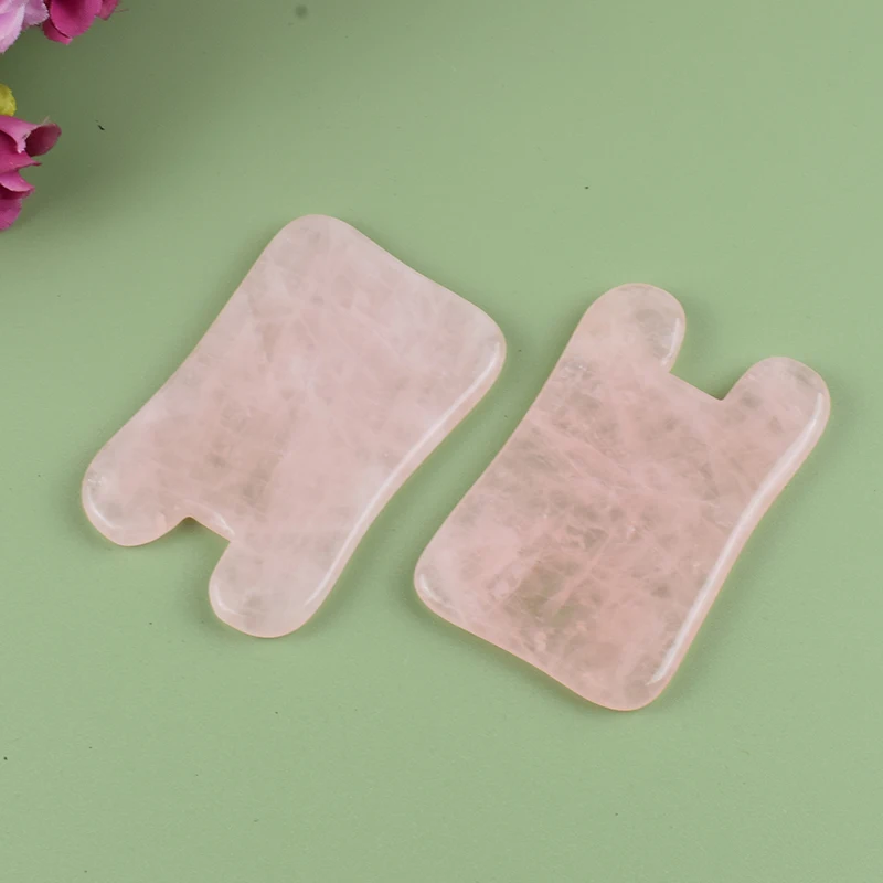 Natural Rose Quartz Face SPA Massage Facial Beauty Scraping Massage Face Massager Guasha Board for Face Body Beauty Healty Tool