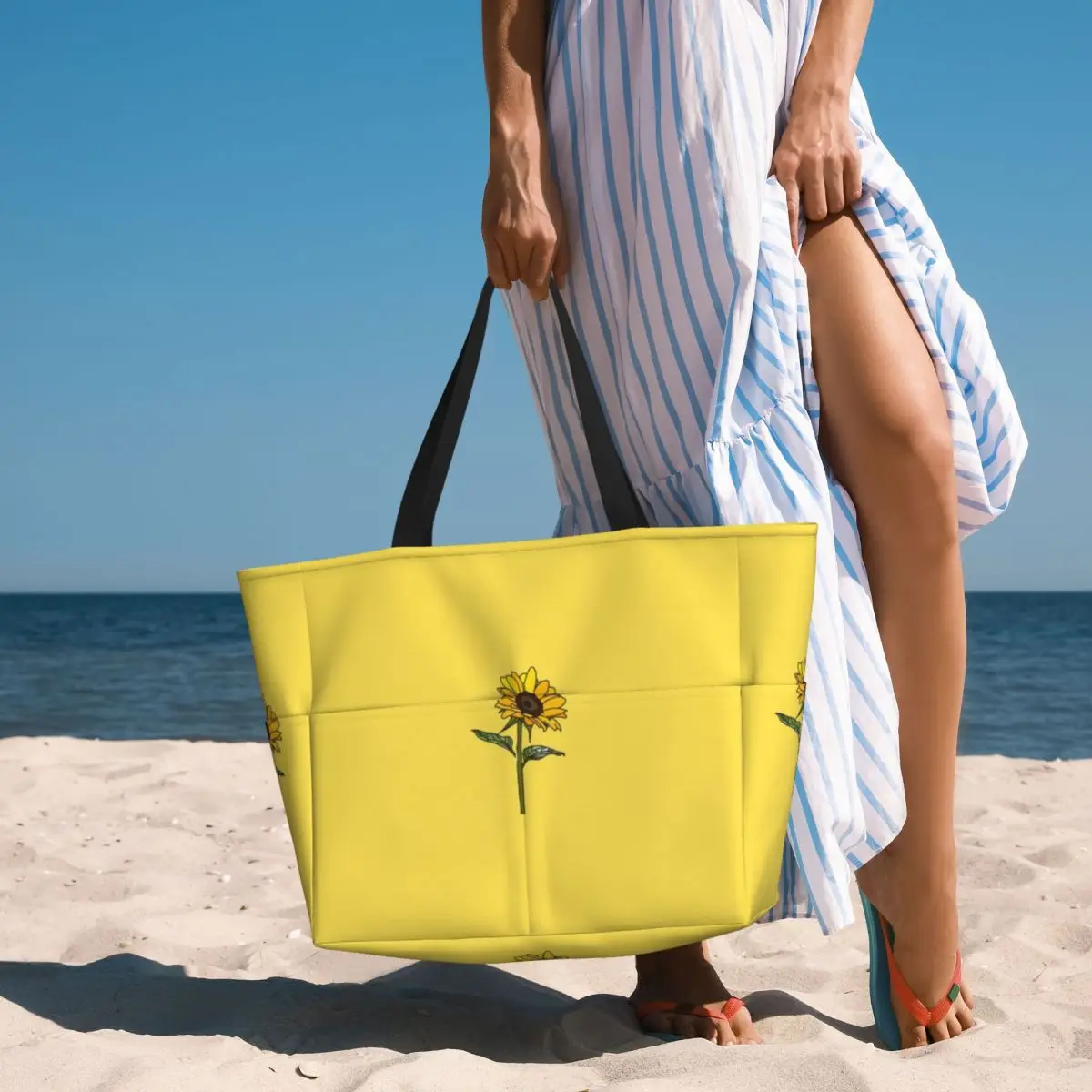 Little Aesthetic Sunflower Beach Tote Bag Sport Gym Yoga Duffle Large Tote Bag Women Travel Bag Fitness bag