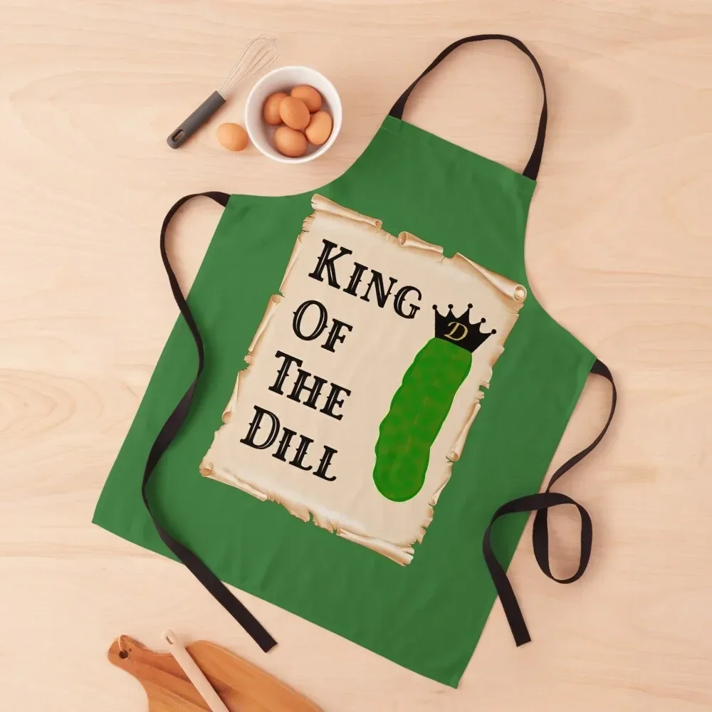 

King of The Dill - Pickle Lover Apron Kitchen Tools cleanings Kitchen Kawaii Accessories Kitchen For Man Apron