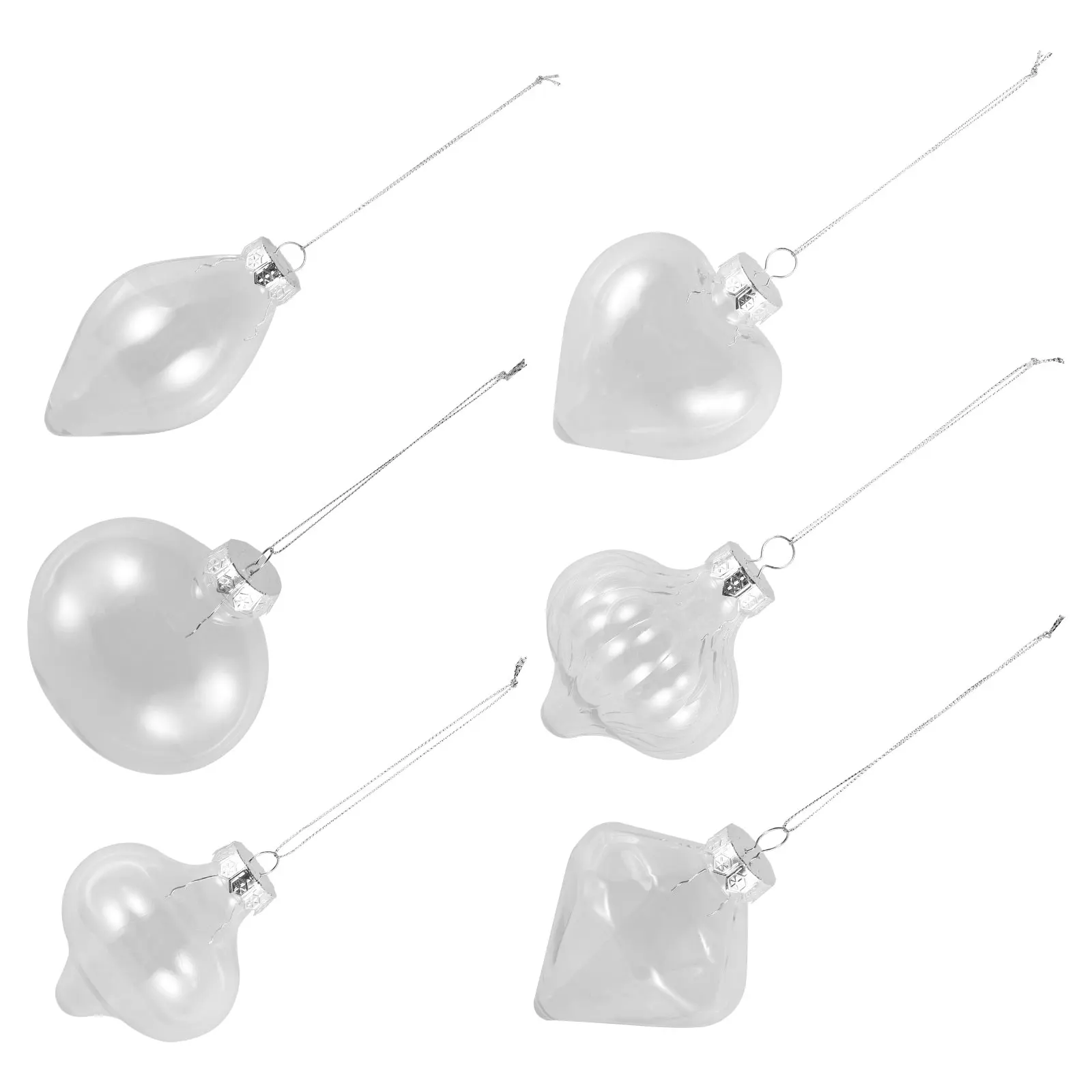 

6Pcs Transparent Plastic Christmas Ball Ornaments Clear Fillable Xmas Tree Hanging Baubles Holiday DIY Decorations