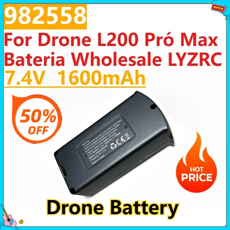 

New 982558 Drone Battery L200 Pro MAX 7.4V 1600mAh Battery for Drone L200 Pró Max Bateria Wholesale LYZRC