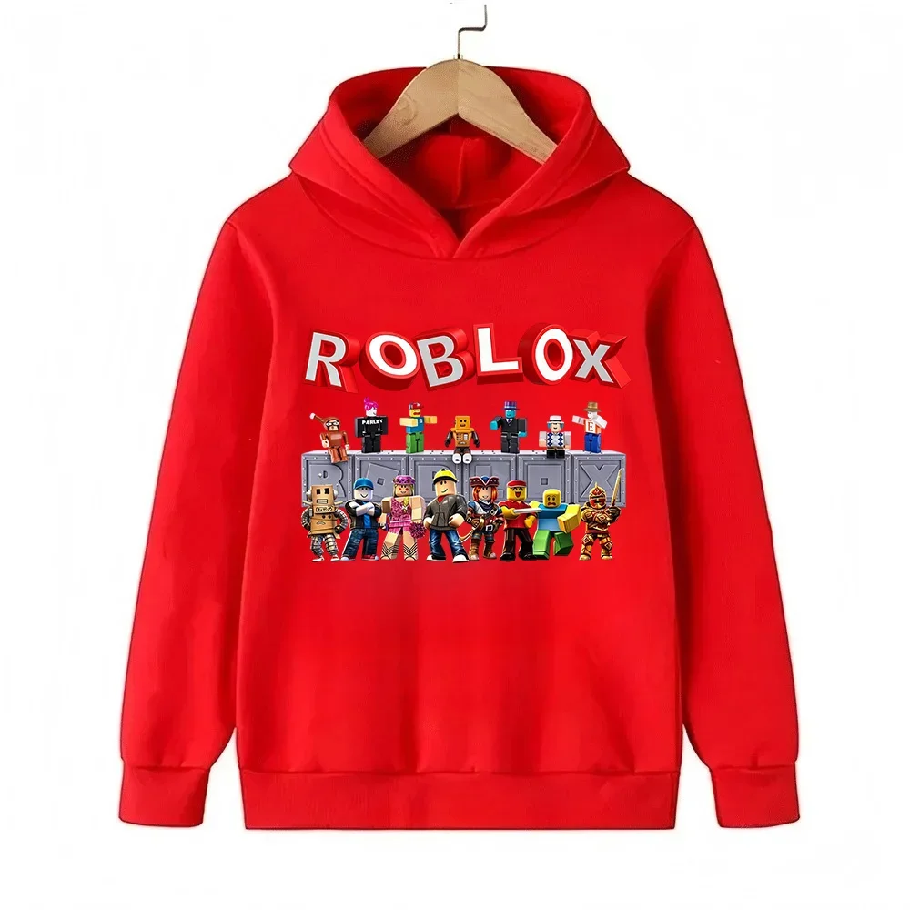 New Roblox Game Digital Print Kids Autumn and Winter Hoodie for Boys and Girls Casual Top Childrens Birthday Graphic Tops