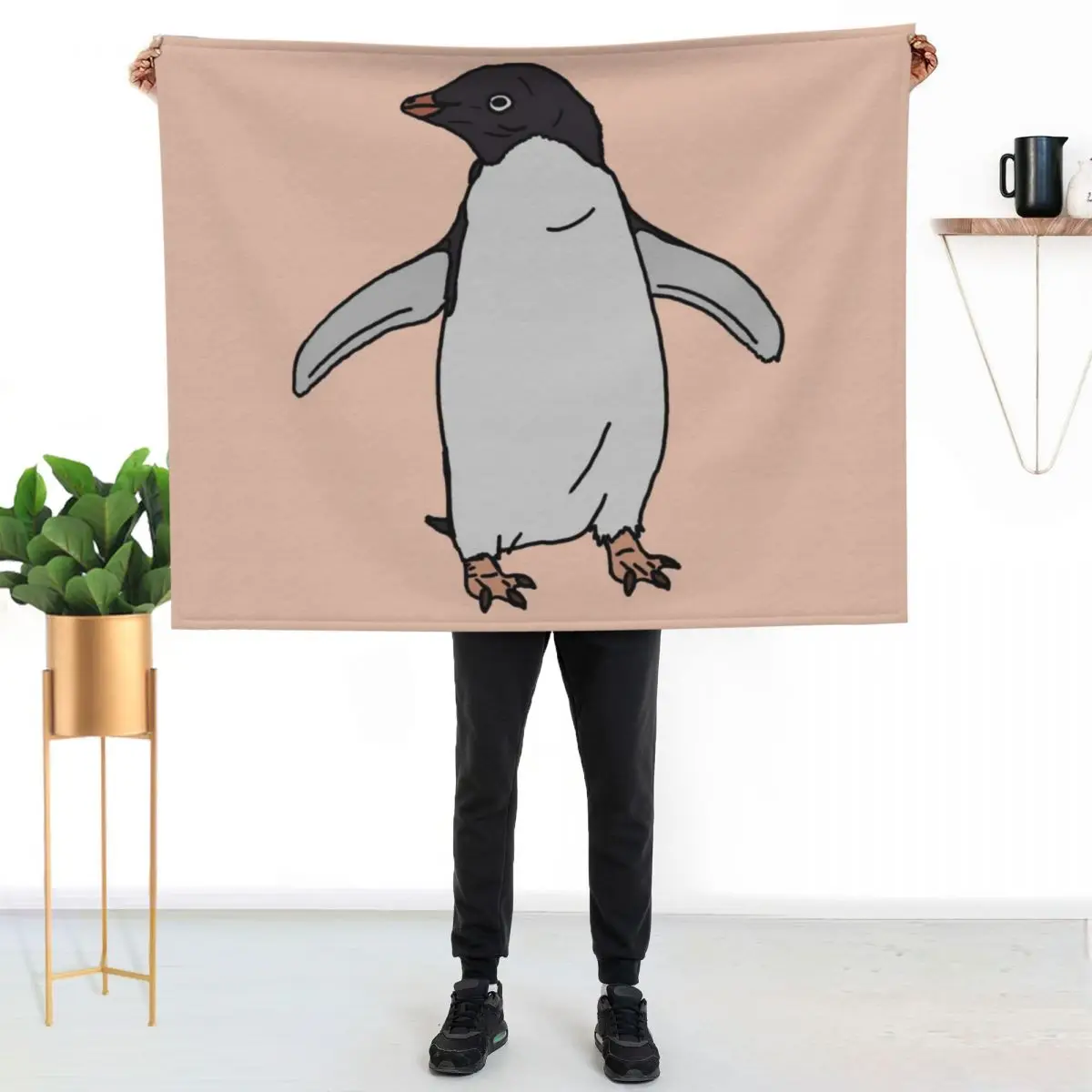 Adelie Penguin Throw Blanket Decorative Beds Furry Designers Winter beds cosplay anime Summer Beddings Blankets