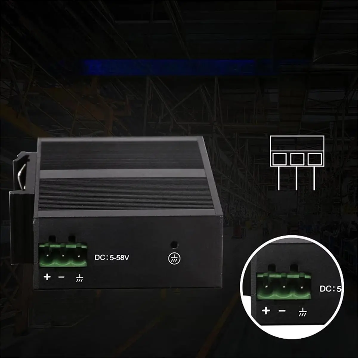 Industrial Ethernet Switch 100Mbps High Performance 5 Port Compact Ethernet Splitter Unmanaged Network Switch Hub