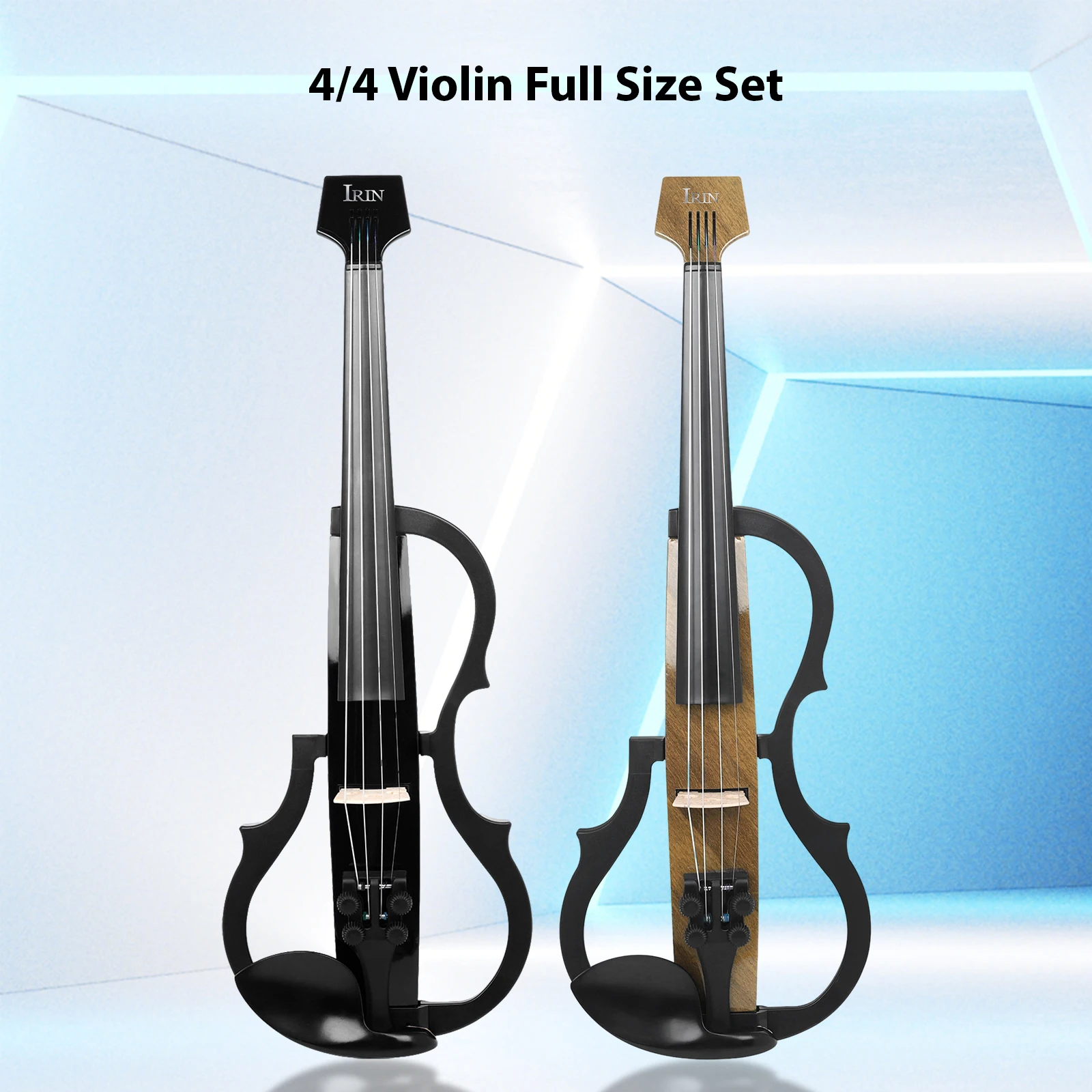 IRIN 4/4 violino Full Size Set violino elettrico silenzioso professionale in fibra di carbonio con cuffie cavi di collegamento spalline