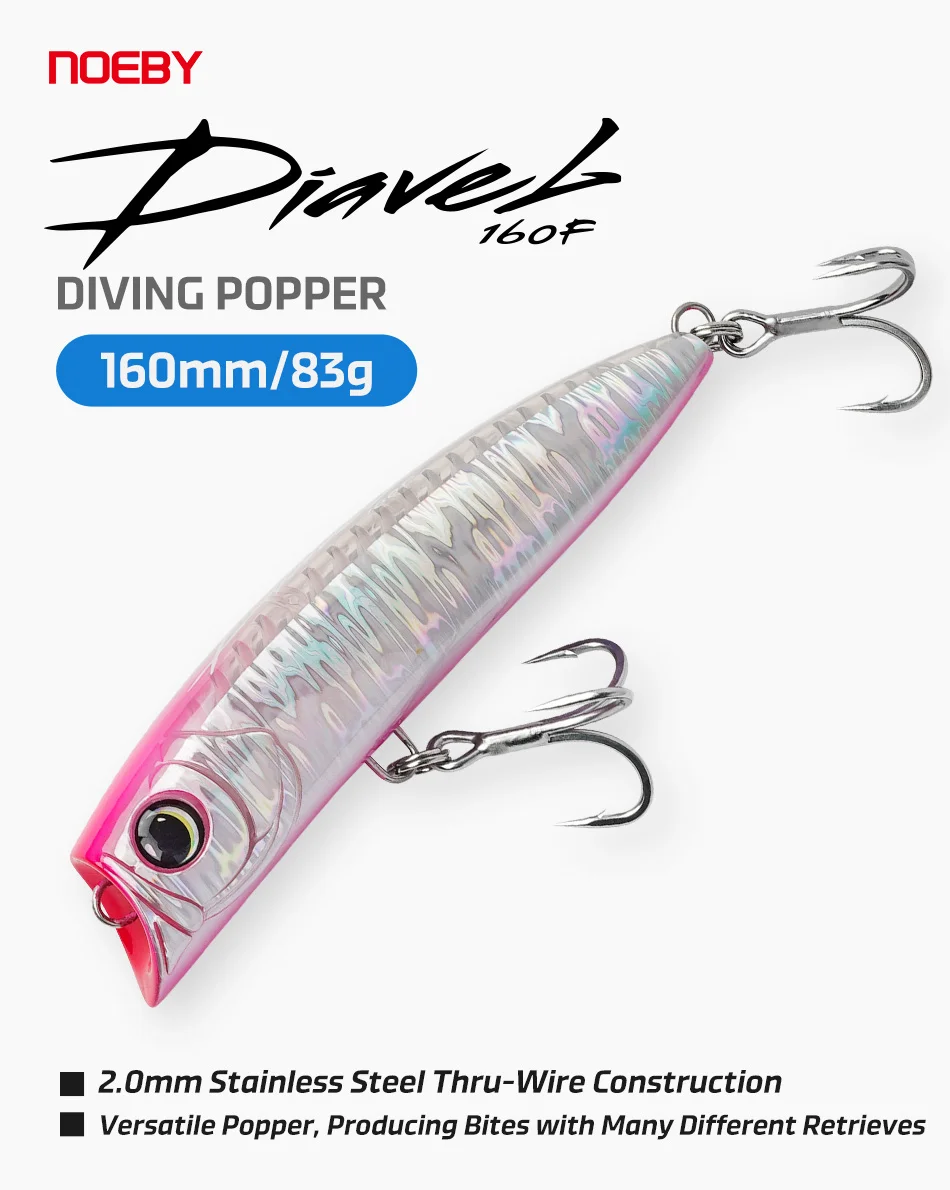 Noeby Tauch-Popper Angelköder 160mm 83g Schwimmender Popper Oberflächenwobbler für GT-Thunfisch-Königsfisch Topwater Big Game Angelköder – Detail 1
