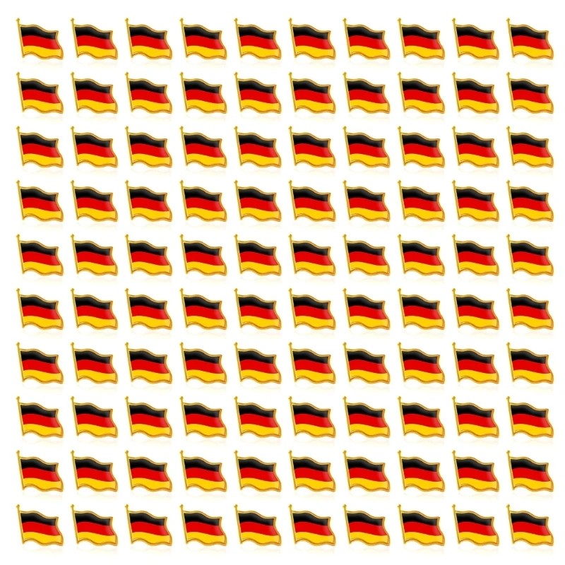 U2JE 100Pcs Germany Flag Brooch Pins Sturdy Metal Badge For Parades And Holidays