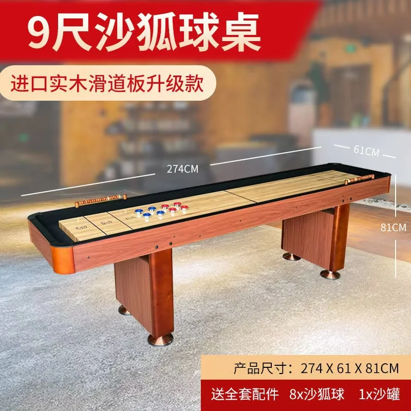 Custom Wholesale High Quality 9ft 12ft 14ft 16ft Standard Solid Wood Playfield Shuffleboard Game Table