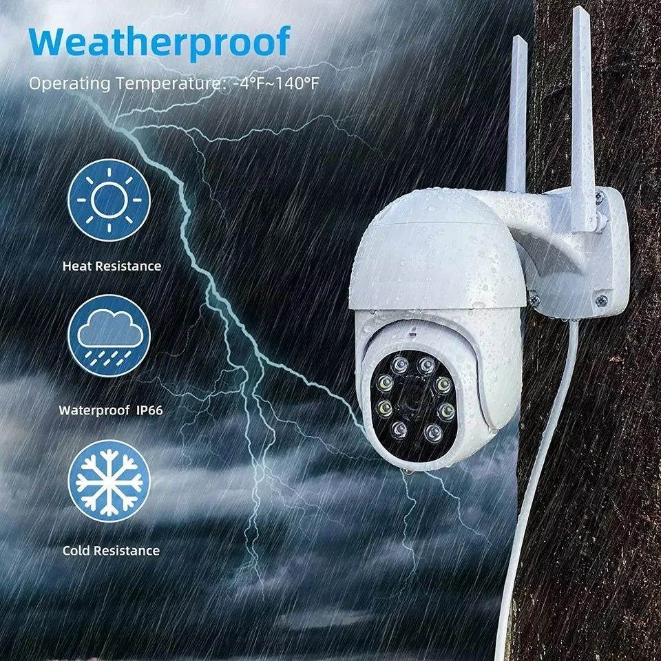 H.265 Tuya 5MP Wifi Rete IP Smart Wifi Telecamera di sicurezza esterna CCTV Home PTZ Cam
