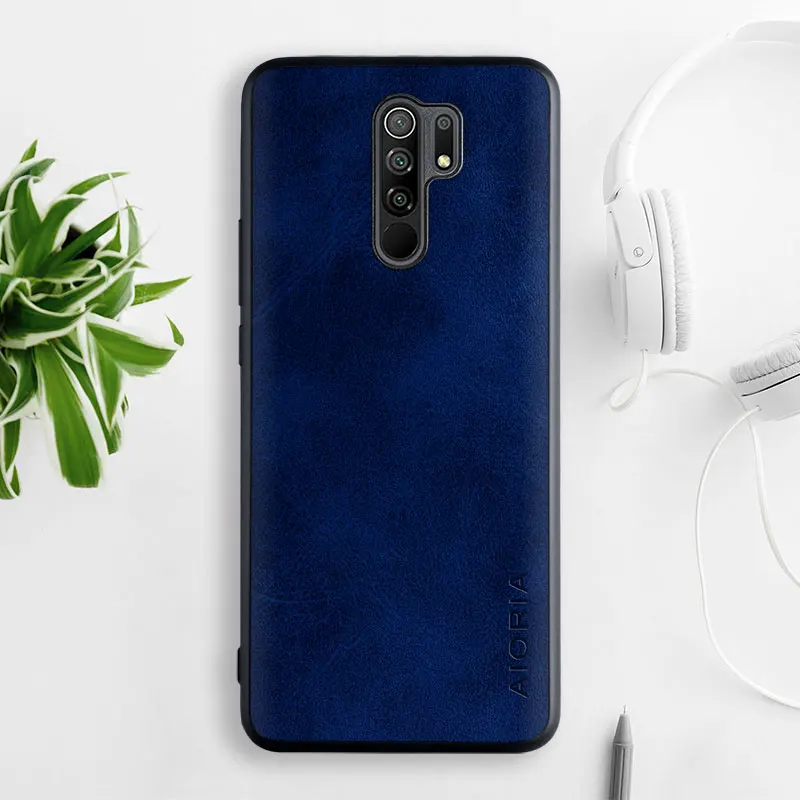 Case for Xiaomi Redmi 9 9A 9C Luxury Vintage leather skin phone cover for xiaomi redmi 9 case funda Business coque capa