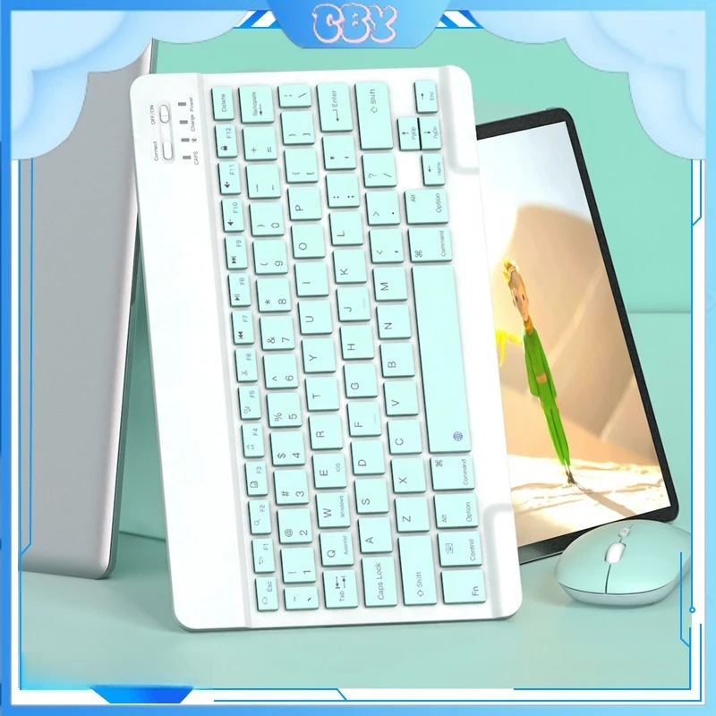 Cross Border 10 Inch Bluetooth Keyboard For Ipad Suitable For Tablets Mobile Phones Touch Charging Personalized Color Printi