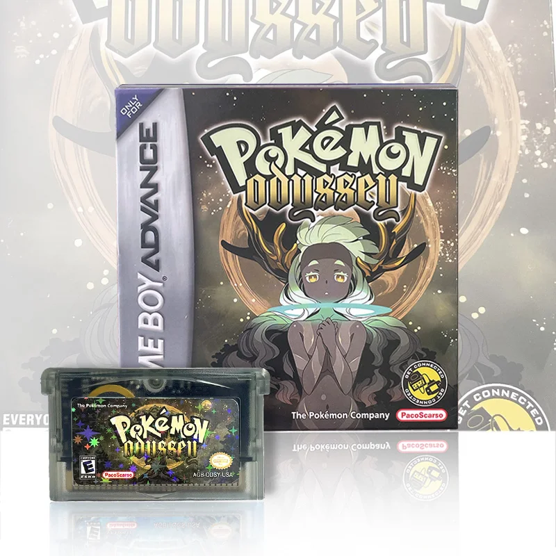 Cartucho de Jogo Pokémon Odyssey RTC Flash Cart com Relógio em Tempo Real para GBA - Versão Americana - Hack de ROM para Console de Videogame em Inglês
