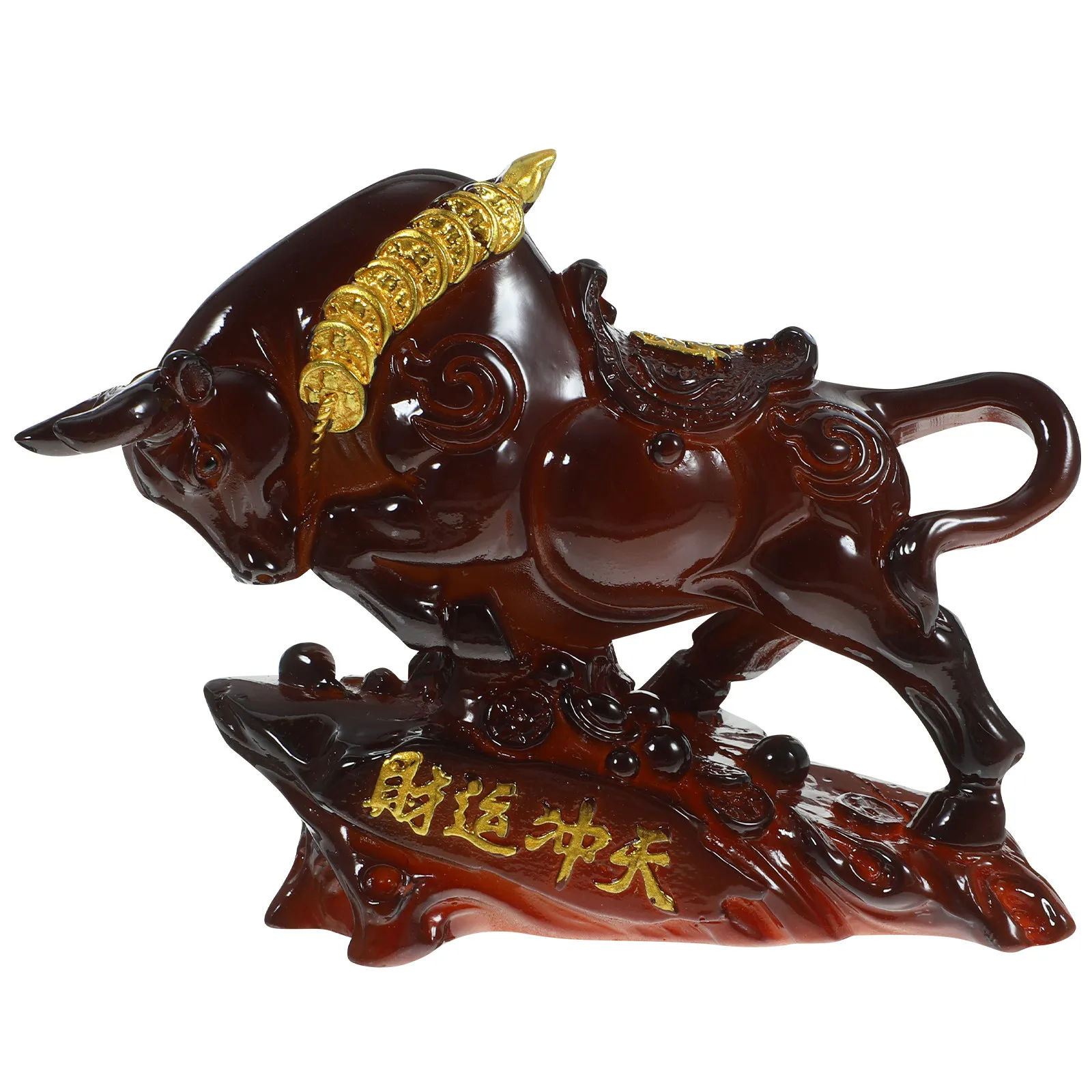 1Pcs Resin Color Changing Cattle Ornament Creative Desktop Tea Pet Decoration Home Office Tabletop Adornment Gift