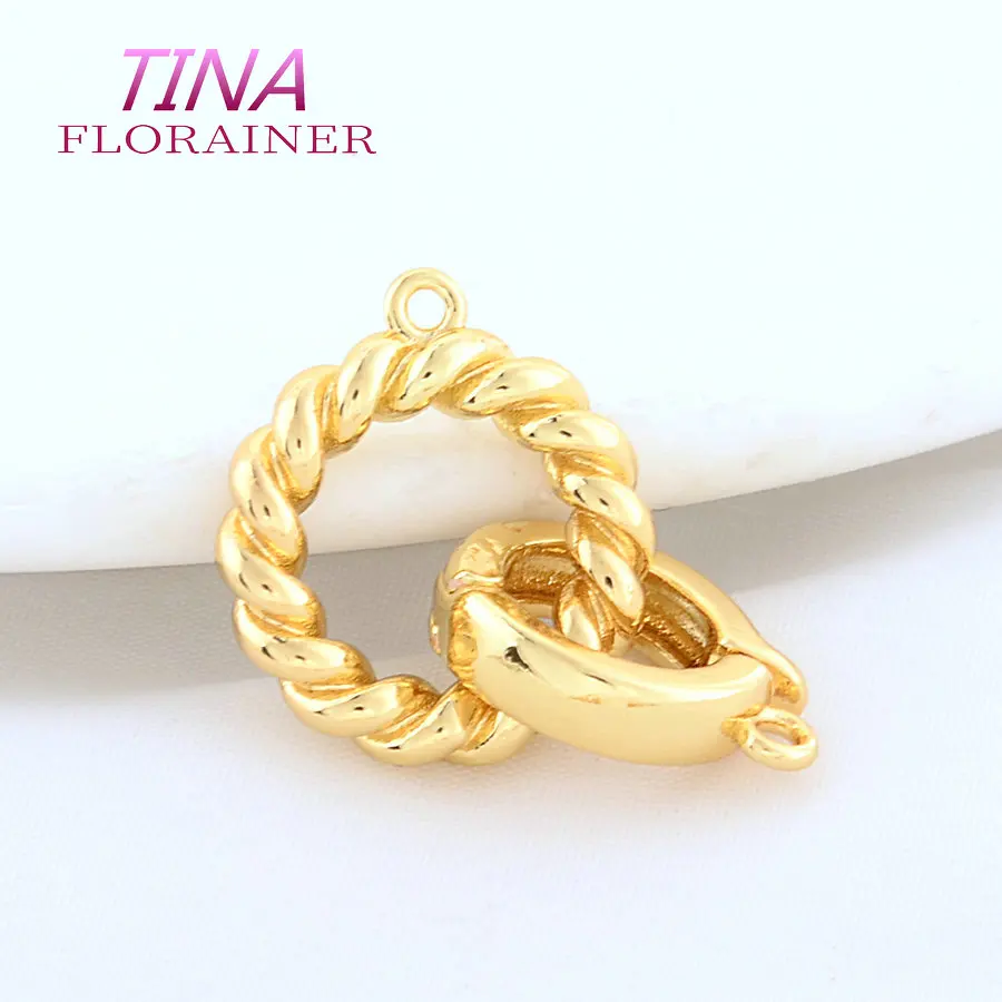30MM 28MM 18K Gold Color Brass Round Bracelets Connect Clasps High Quality Diy Jewelry Findings Accessories