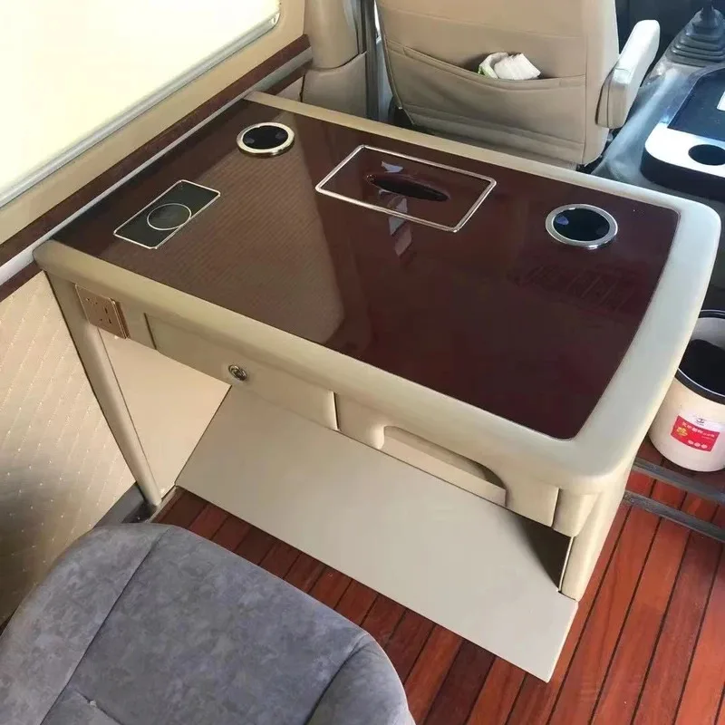 Factory Hot Selling For Coaster Converted Commercial Vehicle MPV VAN Interior Accessories Small Tletop Car Office Desk