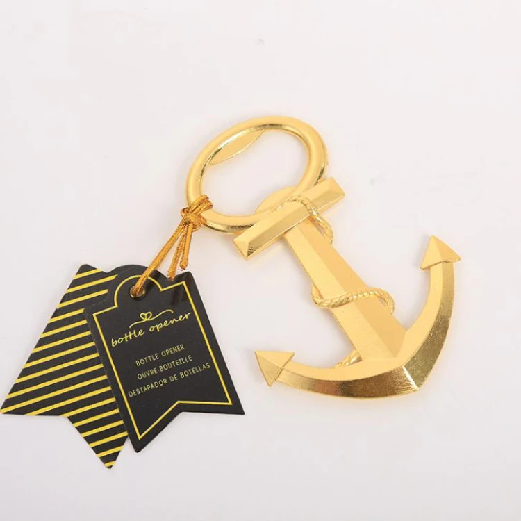 

200pcs Unique Anchor Corkscrew golden Bottle Opener for Wedding Gift Beach Themed Sea Party Kitchen Bar Beer Openers Tools