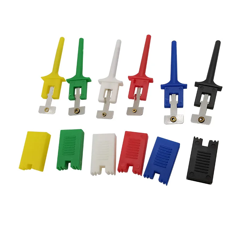 10Pcs/lot Flat Test Hooks Clips Logic Analyzer Clamps Telescopic Gripper Probe Hook Claw Jumper Wire Leads Testing Clip