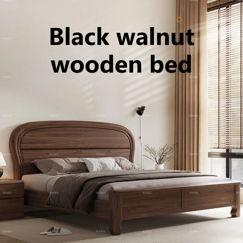 

New Chinese Solid Wood Double Bed Bedroom Decor For Teen Girls Bed 2 People King Size Frame Bedside Table With Drawers Furniture