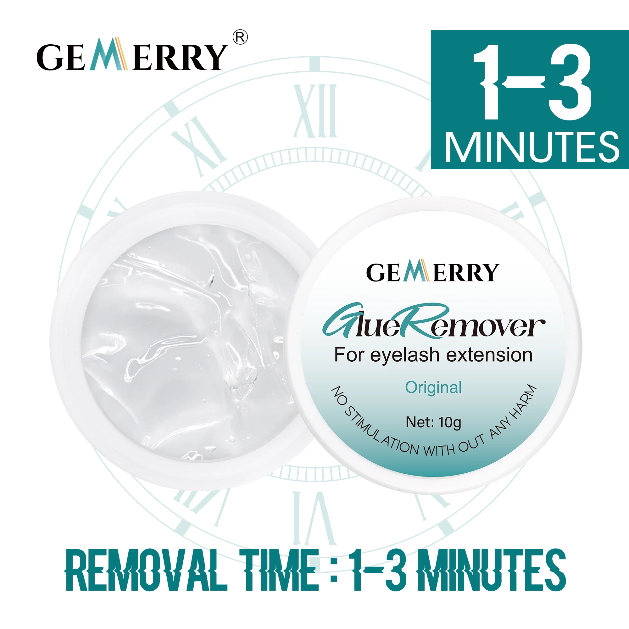 GEMERRY-Dissolvant de colle pour extensions de cils, 10g, non irritant, extraction de plantes, crème propre, gel professionnel, outils de maquillage