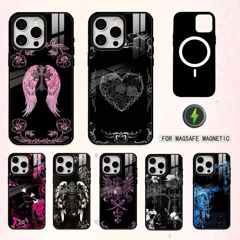 

G-Gothic coquette cybersigilism Phone Case For iPhone17,16,15,14,13,12,11 Plus,Pro Max Magnetic For Magsafe Wireless Charging