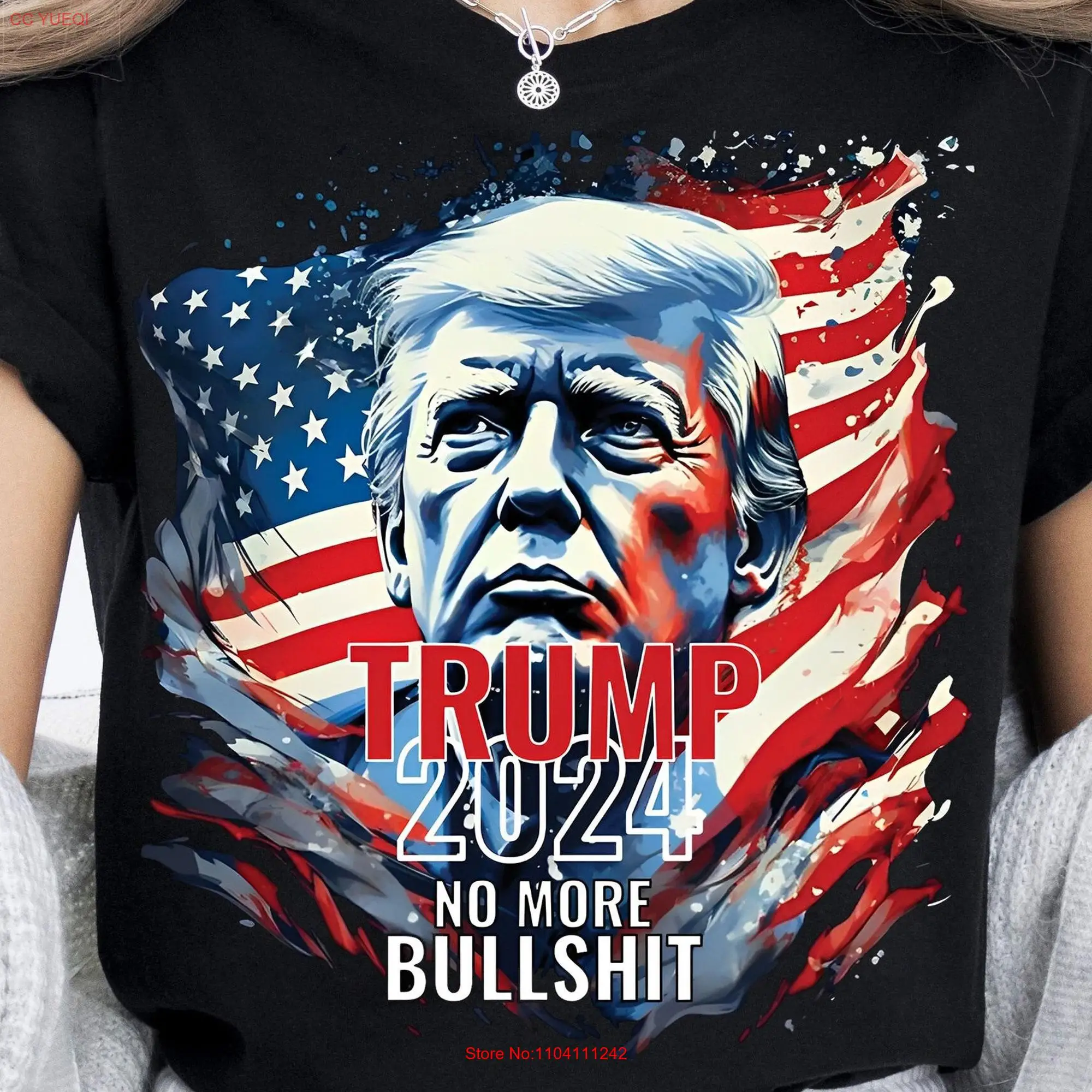 Trump 2024 No More BullshiT T Shirt Vintage Flag Take America Back Pink Daddy's Home Supporter Election