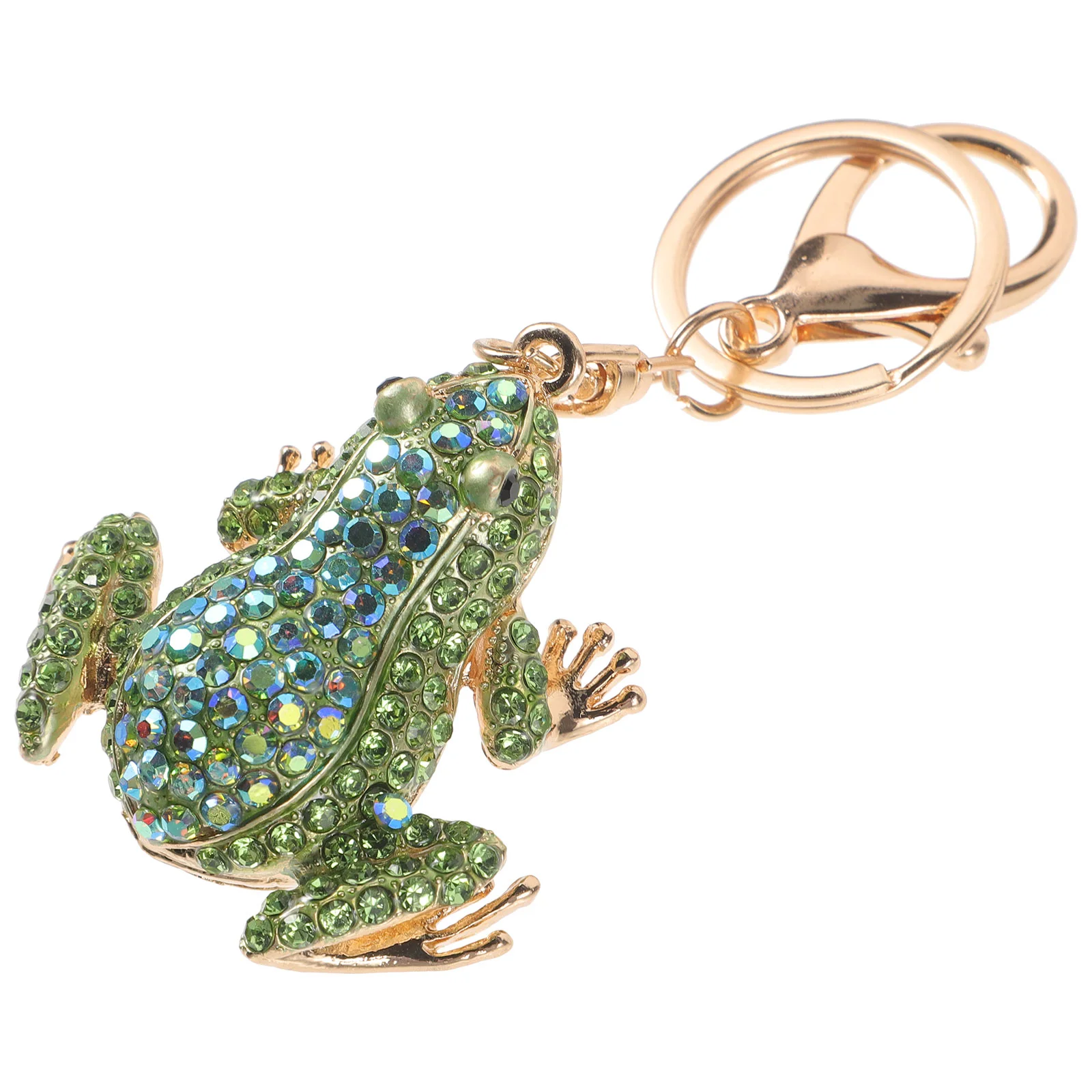 Rhinestone Frog Keychain Women Backpack Hanging Decor Car Key Chain Pendant