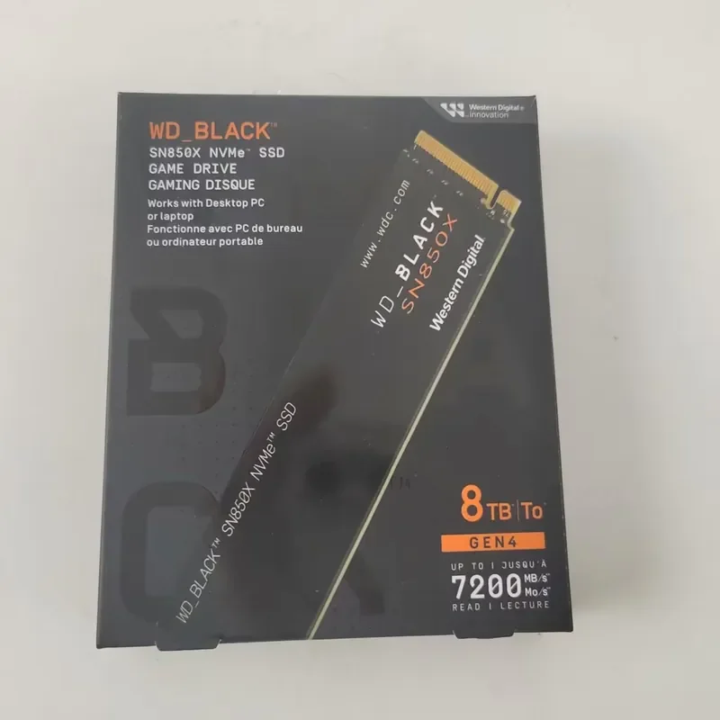 New WD_BLACK SN850X 8TB NVMe SSD WDS800T2X0E M.2 2280 PCIe Gen4 7300MB/s Internal Solid State Drive view 3