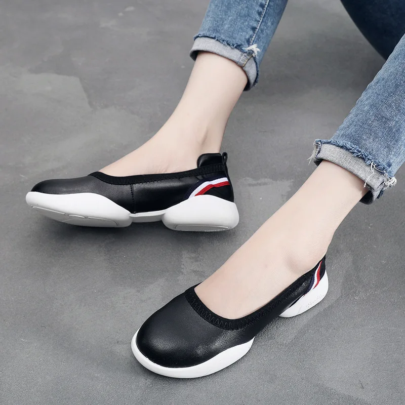 Mntrerm primavera confortevole fondo piatto 2023 nuove scarpe da madre scarpe Casual da donna con suola morbida in pelle di mucca scarpe funzionali