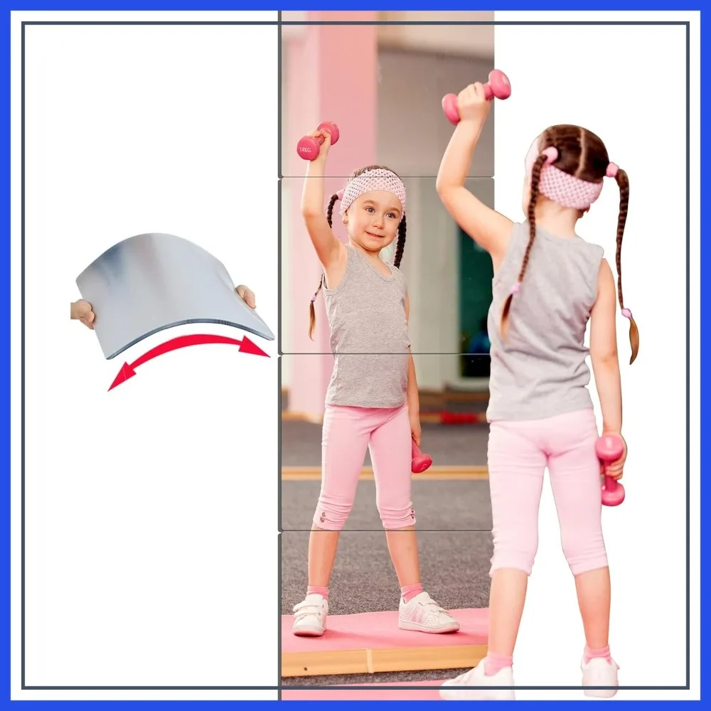 

Shatterproof Acrylic Mirror, 4x12x12 inch, Frameless Full Length Wall Mirror for Home Gym, Silver