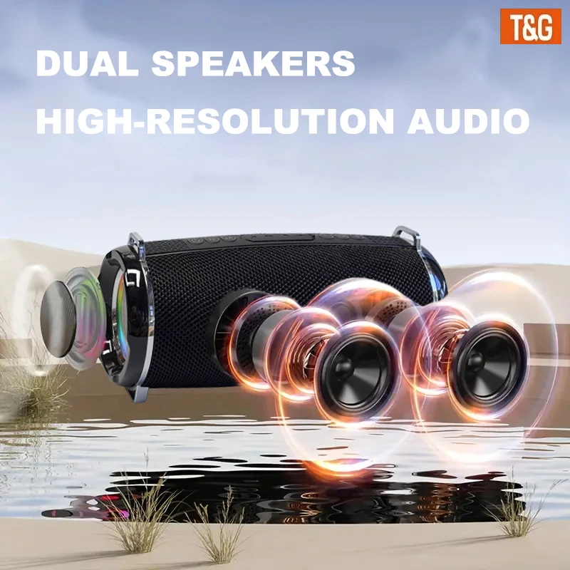 TG192 2400mAh Hochleistungs-LED Tragbarer Kabelloser Lautsprecher, Kompatibel mit USB/TF/FM, mit Eingebautem Mikrofon. – Detail 3