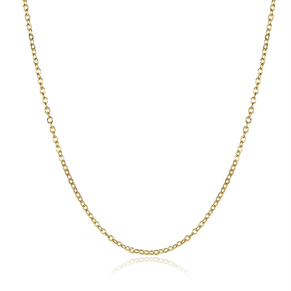

18K Gold Cable Chain Necklace Essential Basic Casual Jewelry with Clasp Closure Pendant Necklace Yellow Gold Chain