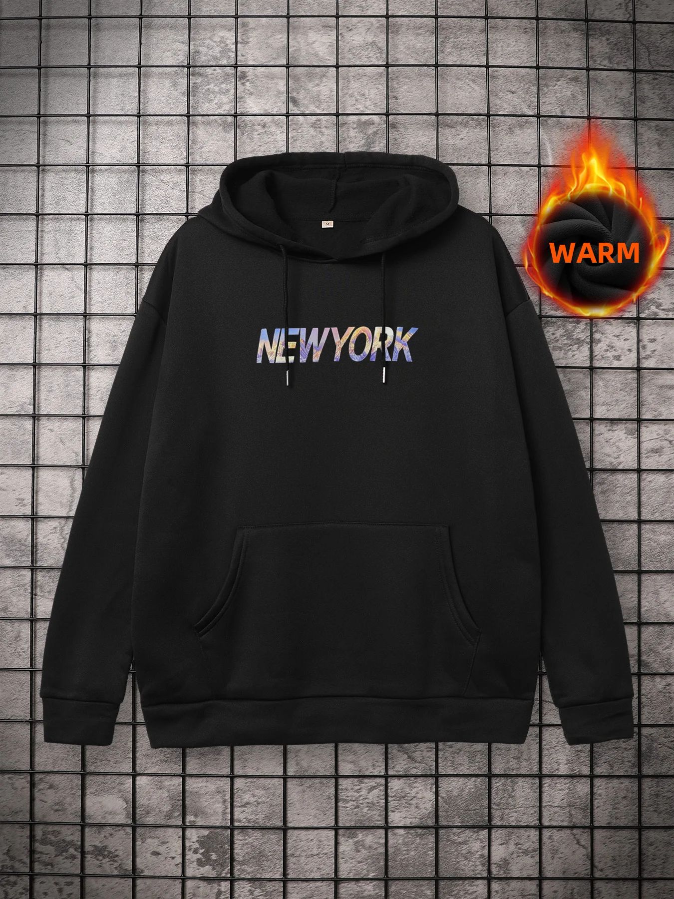 

Sycpman Gradient Letter Printed Hoodies for Men Autumn and Winter Couples Loose Pullover Women Casual Street Hoodie