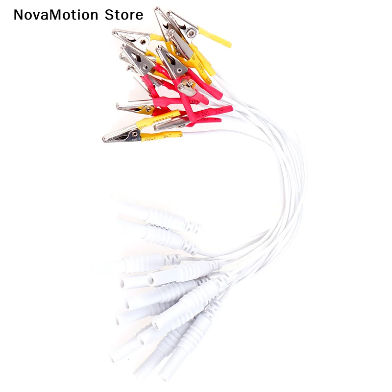 [NM]12Pcs/Set Electronic Acupuncture Clip Random Alligator Clip Cable Electronic Acupuncture Instrument[NM]