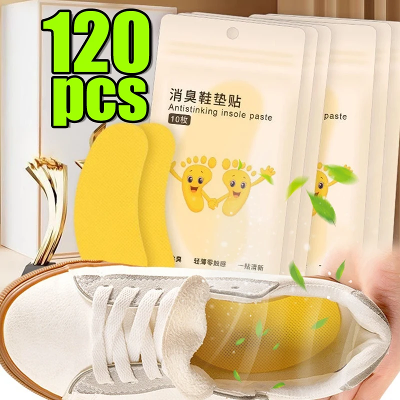 12/120pcs Shoes Deodorant Sticker Deodorant Foot Odor Deodorants Sneaker Smell Fresh Fruity Aroma Insole Sterilization Sticker