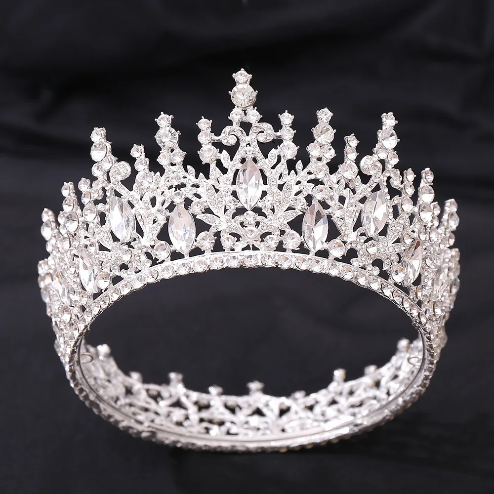 Levmoudra Round Tiara Crown for Women Gold Crystal Princess Tiara Elegant Rhinestone Queen Crowns Headband for Brithday Pageant