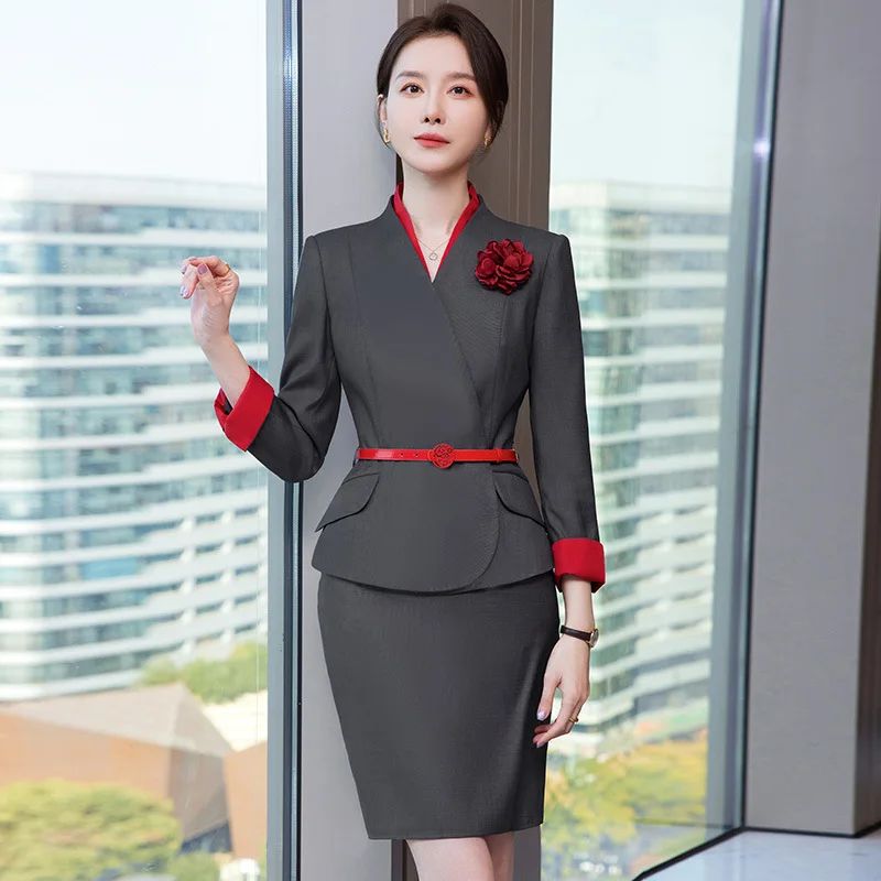 Suit Jacket Female Fall Winter Fashion Capable Temperament Beauty Salon Front Desk Suit Suit Professional Jewelry Shop Workwear