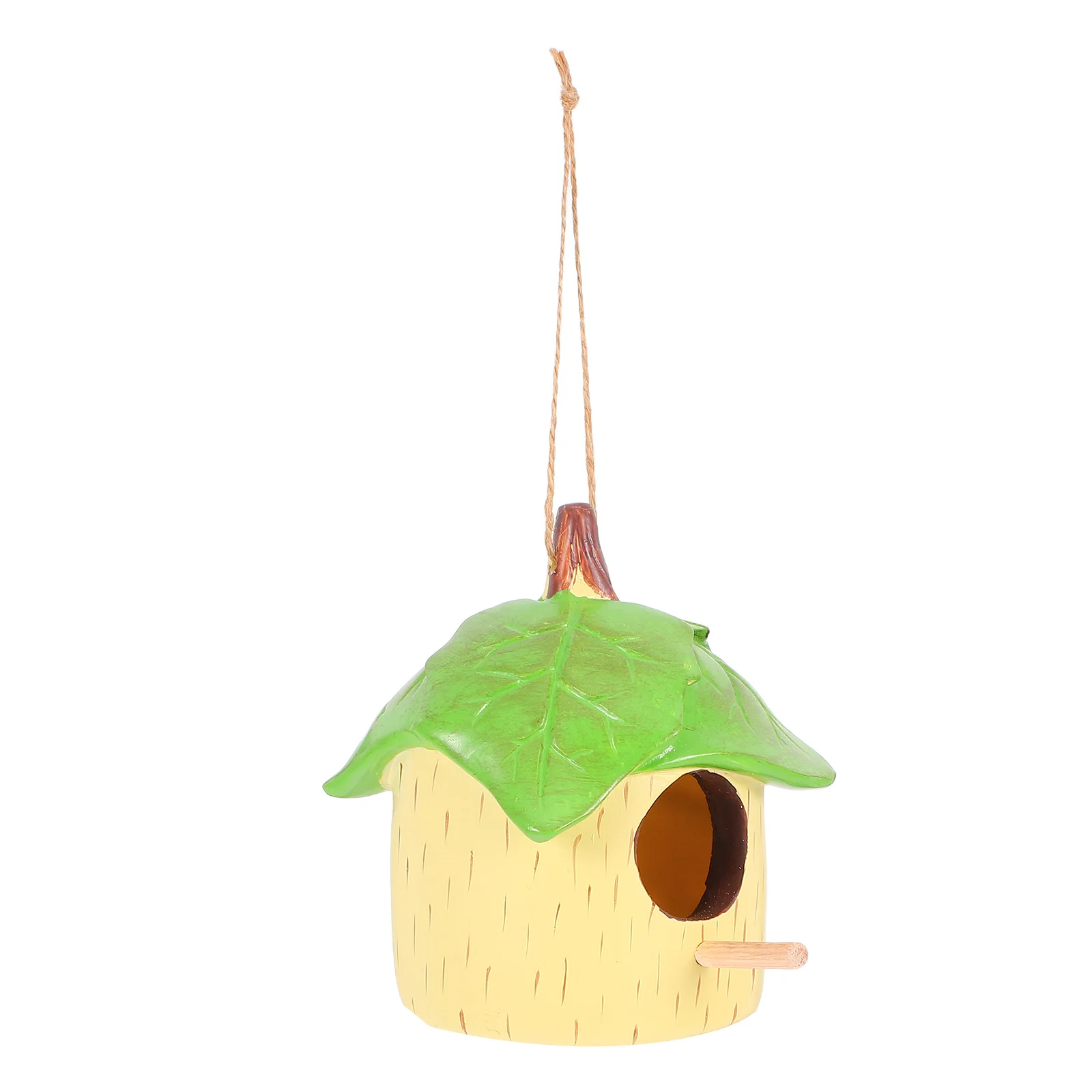 

Hanging Resin Bird House Leaf Shape Durable Outdoor Garden Nesting Box Decorative Bird Ornament Outdoor Hanging Birdhouse