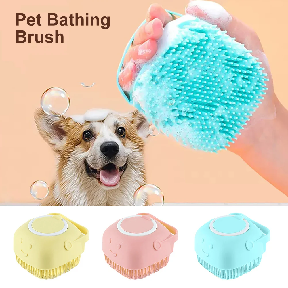 Sarung Tangan Pijat Kamar Mandi Anjing Kucing Besar Anak Anjing Aksesori Hewan Peliharaan Silikon Keselamatan Lembut untuk Anjing Kucing Produk Tas Peralatan
