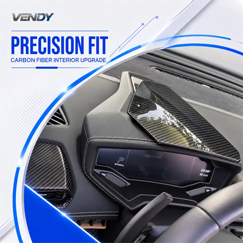 Real Carbon Fiber For Lamborghini Huracan LP580 LP610 2014-2021 Display Screen Decorative Cover Interior Trim Accessories