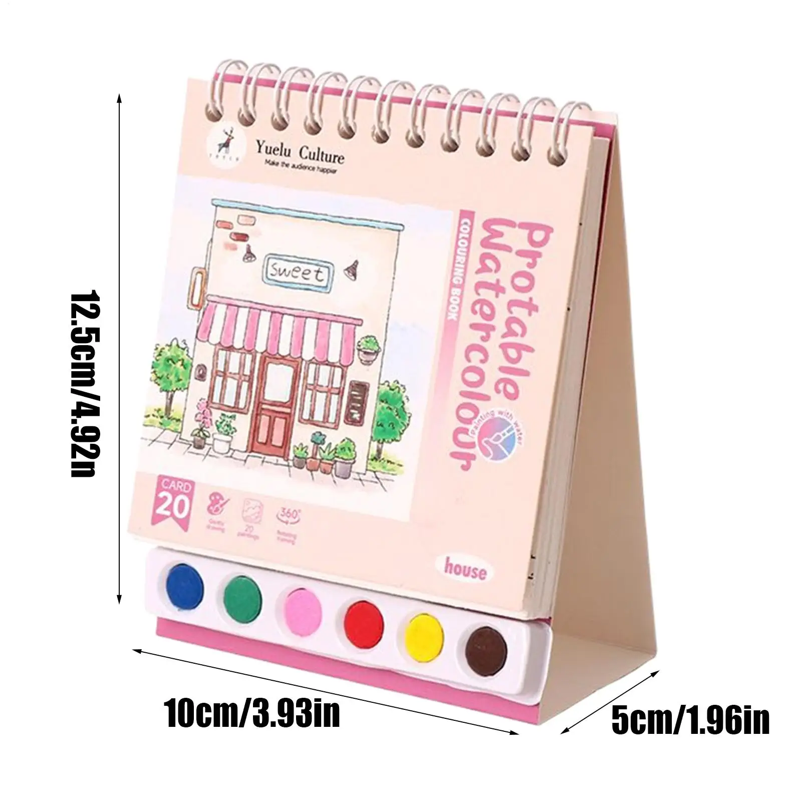 Libro da colorare ad acqua Libro di esercizi per acquerello riutilizzabile Set di colori Quaderno per schizzi di pittura adatto ai principianti Apprendimento educativo in età prescolare