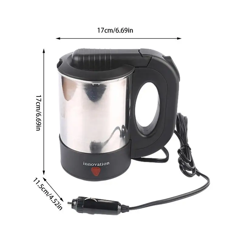 Car Electric Kettle 12V/24V 500ml Car Truck Heating Cup Automatic Shut off Coffee Mug Water Bottle Stainless Steel Water Heater