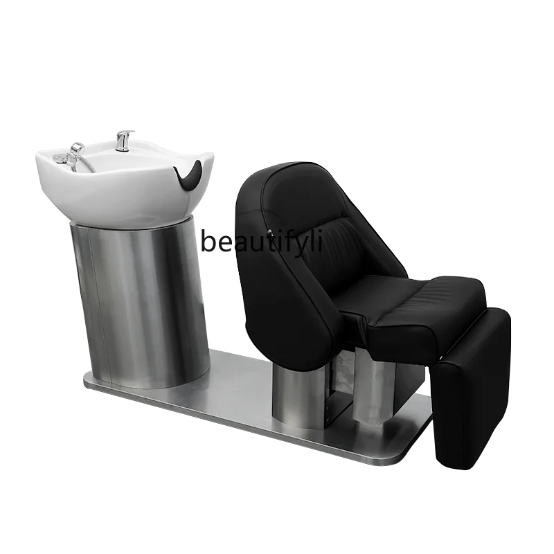 

Automatic Simple Cosmetology Shop Electric Shampoo Chair Barber Shop Ceramic Basin Flushing Bed