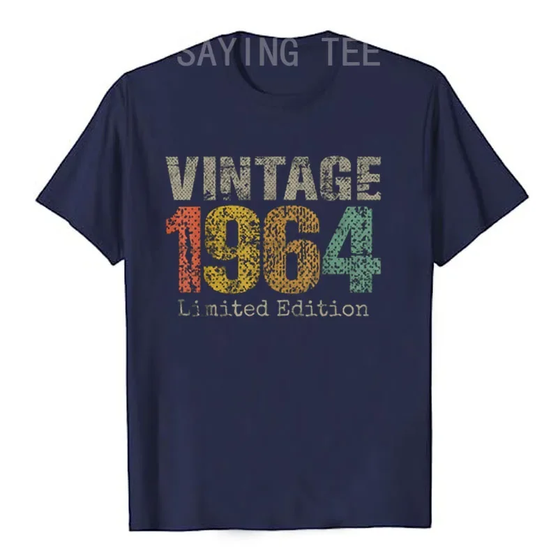 60 Year Old Gifts Vintage 1964 Limited Edition 60th Birthday T-Shirt Women's Fashion Saying Tee Graphic Outfit Mom Dad B-day Top