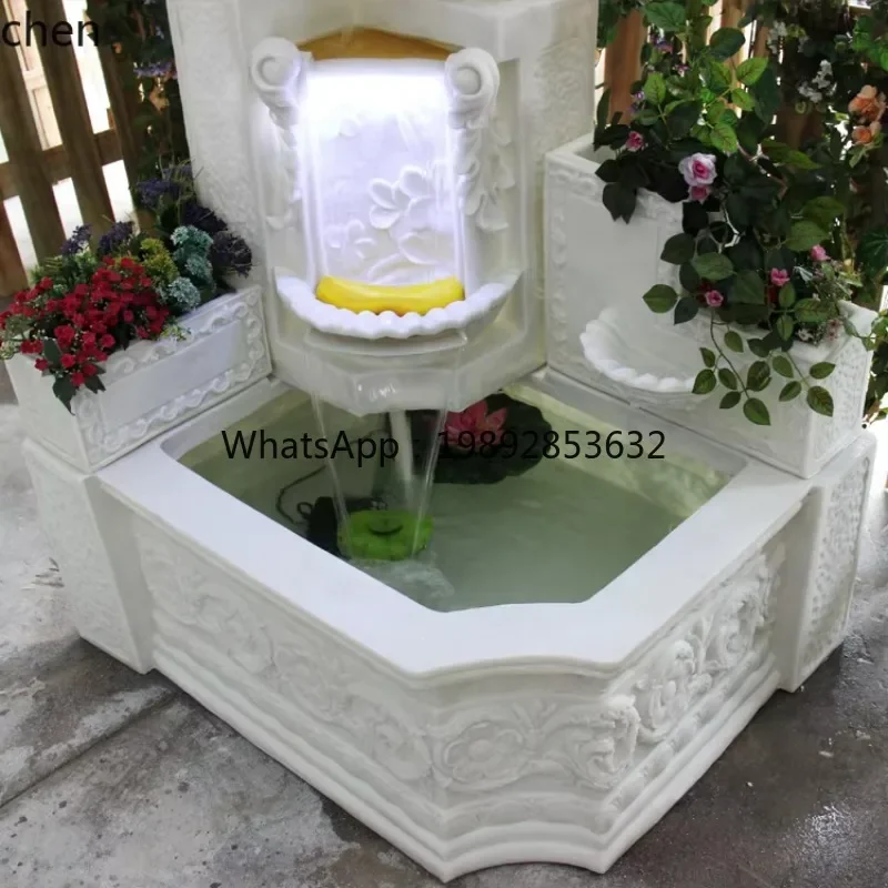 L14-  Courtyard Water Flow Fountain Series Wealth-Attracting Decoration Indoor Balcony Floor Fish Pond Landscape Ornament